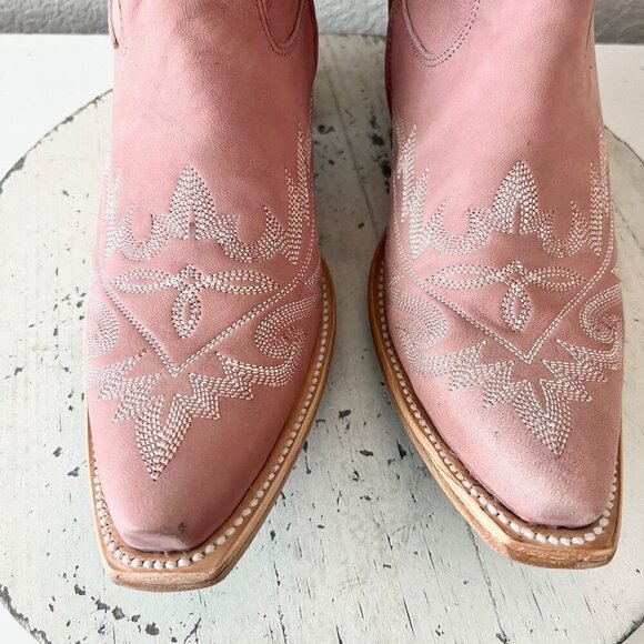 Lane LEXINGTON Over the Knee Womens Cowboy Boots 8 Pink Western Cowgirl Lace Up - Picture 9 of 15